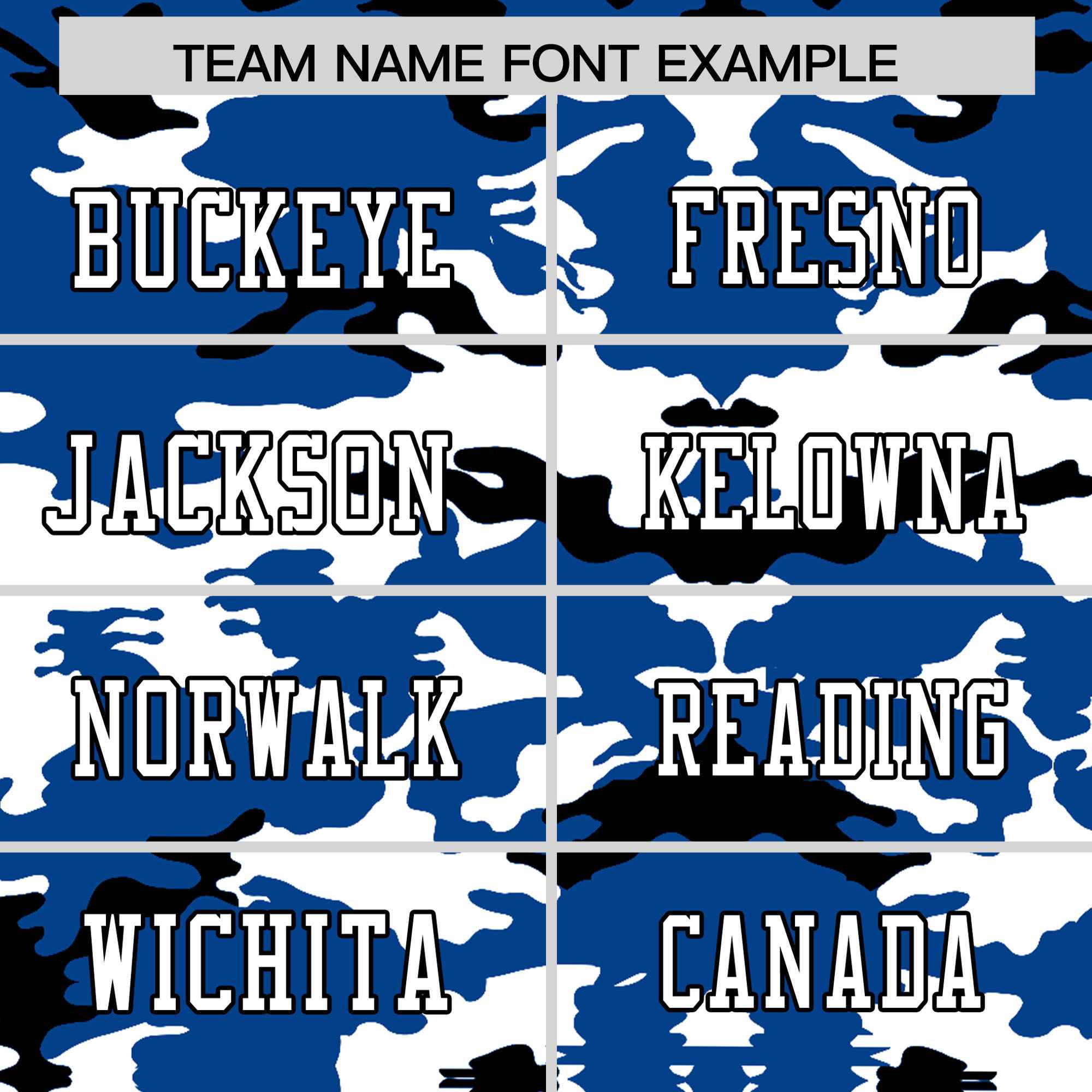 Custom Royal White-Black Personalized Camo Authentic Football Jersey