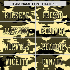 Custom Olive Cream-Black Personalized Camo Authentic Football Jersey