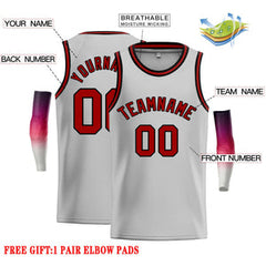 Custom Gray Maroon-Black Classic Tops Casual Basketball Jersey