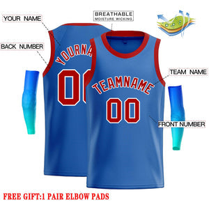 Custom Blue Red-White Classic Tops Casual Basketball Jersey