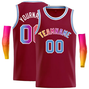 Custom Crimson White Classic Tops Casual Basketball Jersey