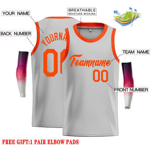 Custom Gray Orange Classic Tops Casual Basketball Jersey