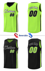 Custom Black Neon Green Double Side Sets Men Basketball Jersey