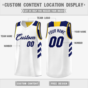 Custom Navy White Reversible Double Side Tops Basketball Jersey