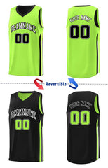 Custom Black Green Double Side Tops Training Fashion Basketball Jersey