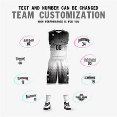 Custom Black White-Gray Double Side Sets Sportswear Basketball Jersey