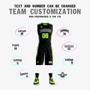 Custom Black Neon Green Double Side Sets Design Sportswear Basketball Jersey