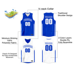 Custom Team Sports Shirts Reversible Personalized Basketball Jersey for Men/Youth