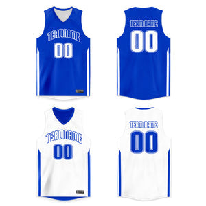 Custom Royal Blue Double Side Tops Basketball Jersey