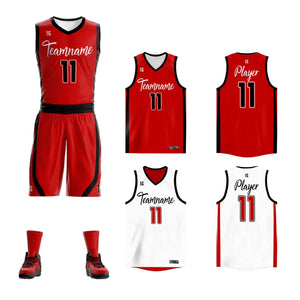 Custom Athletic Basketball Jersey Reversible Team Sets Uniforms Sportwear