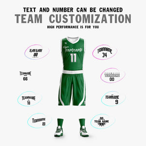 Custom Green White Double Side Sets Design Sportswear Basketball Jersey