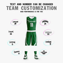 Custom Green White Double Side Sets Design Sportswear Basketball Jersey