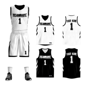 Custom White Black Double Side Sets Design Sportswear Basketball Jersey