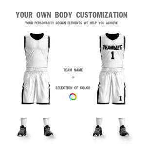 Custom White Black Double Side Sets Design Sportswear Basketball Jersey