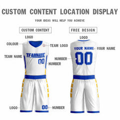 Custom White Royal Double Side Sets Design Sportswear Basketball Jersey