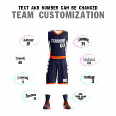 Custom Navy White Double Side Sets Design Sportswear Basketball Jersey