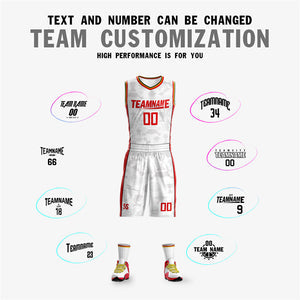 Custom White Red Double Side Sets Basketball Jersey