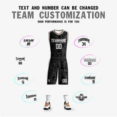 Custom Black White Double Side Sets Basketball Jersey