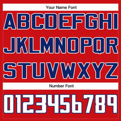 Custom Red White-Navy American Flag Authentic Baseball Jersey