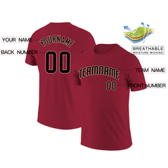 Custom Crimson Khaki Classic Style Crew neck T-Shirts Full Sublimated