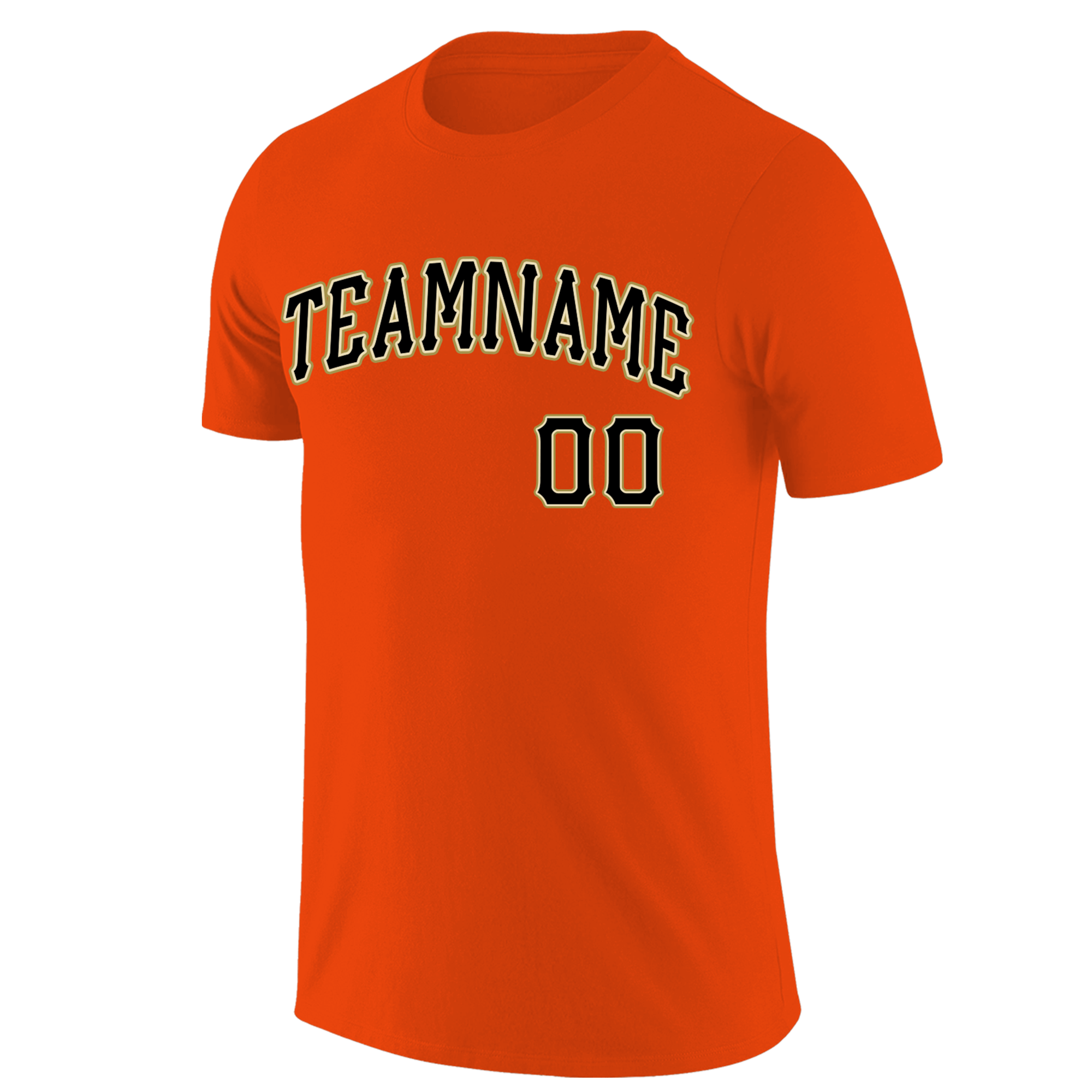 Custom Orange Black-Khaki Classic Style Crew neck T-Shirts Full Sublimated