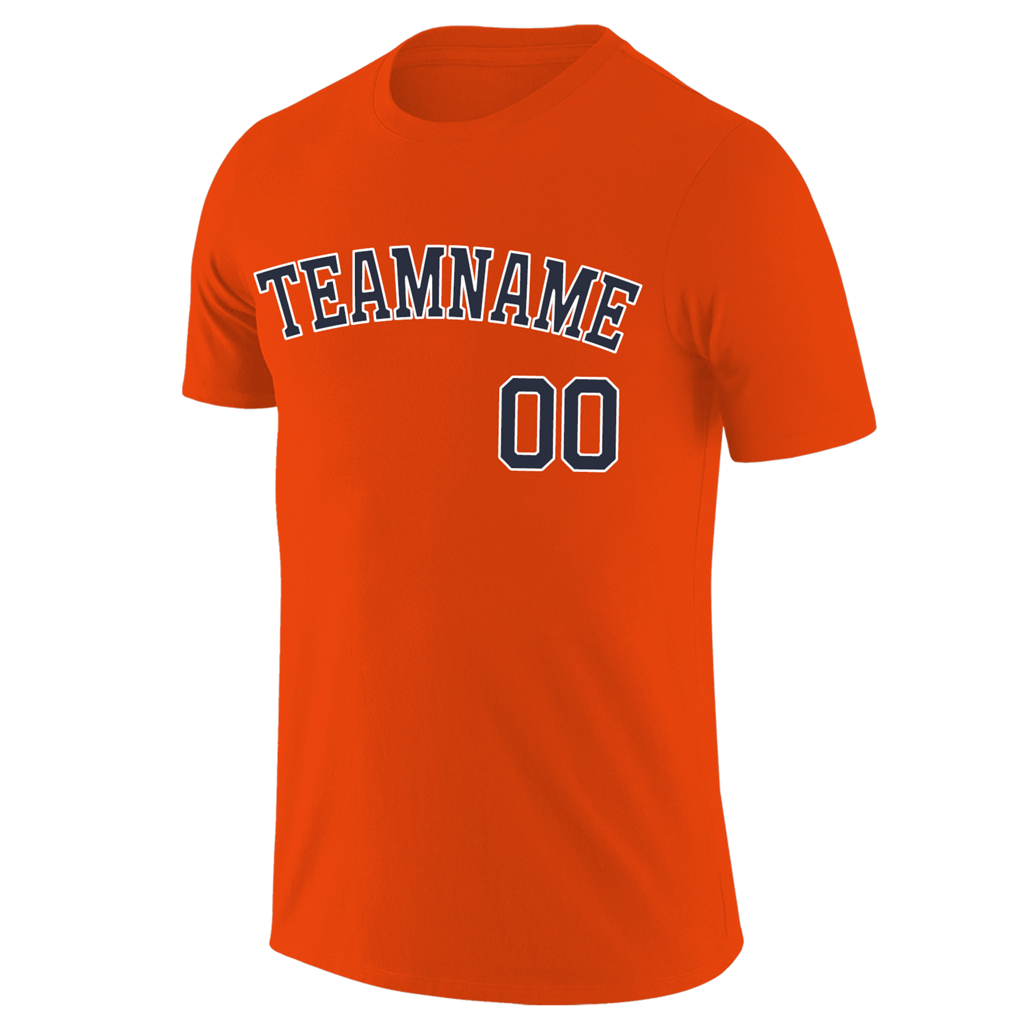 Custom Orange Navy-White Classic Style Crew neck T-Shirts Full Sublimated