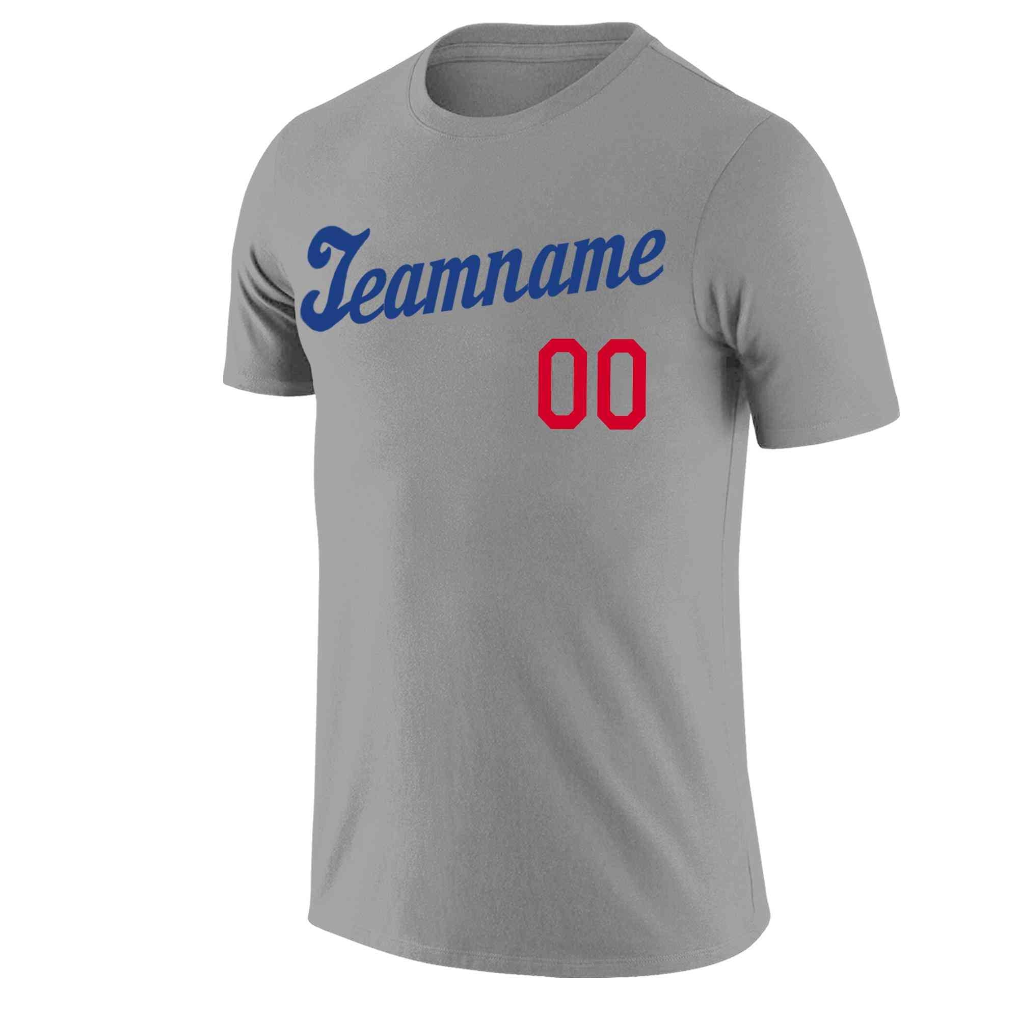 Custom Gray Navy Classic Style Crew neck T-Shirts Full Sublimated