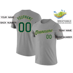 Custom Gray Green-Yellow Classic Style Crew neck T-Shirts Full Sublimated