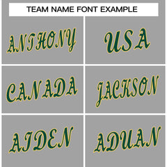 Custom Gray Green-Yellow Classic Style Crew neck T-Shirts Full Sublimated