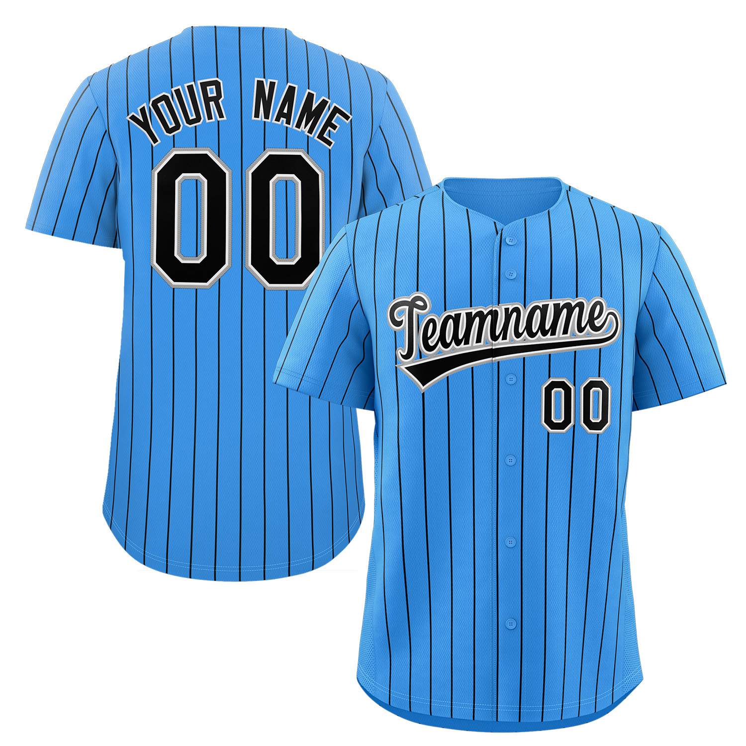 Custom Pinstripe Baseball Jerseys and Button-Down Shirts for Team Sports