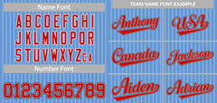 Custom Light Blue Red-Royal Stripe Fashion Authentic Baseball Jersey