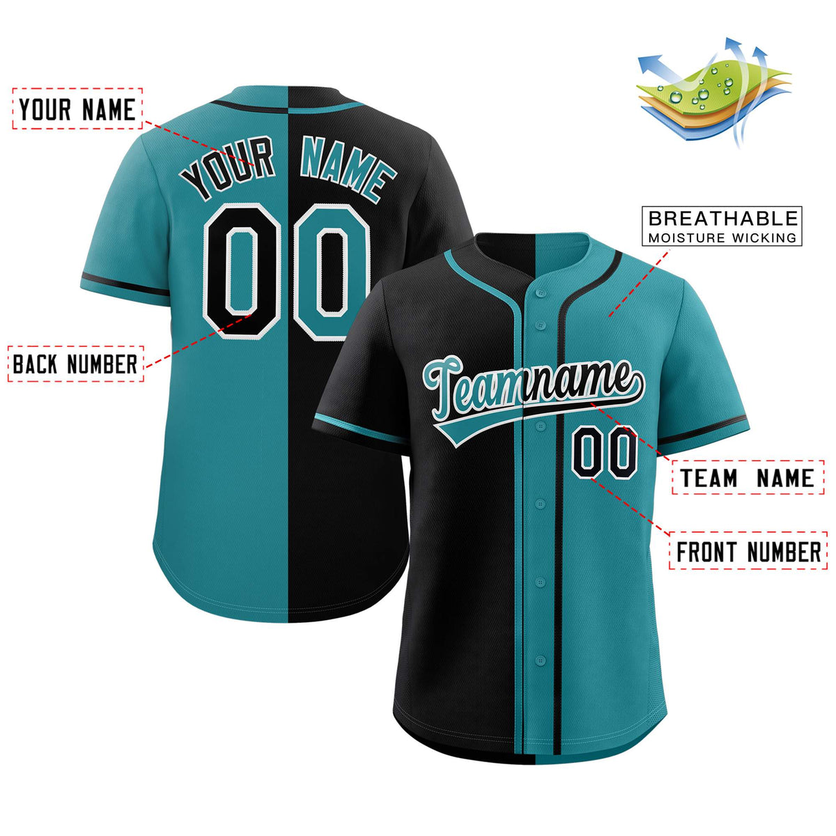 Custom Full Button Baseball Jersey Personalized Team Uniform Sports Split Shirts