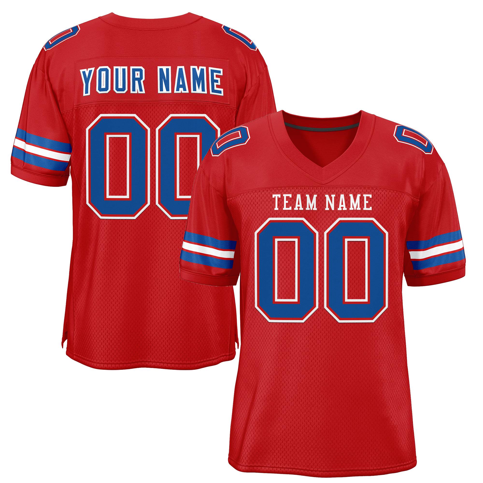 Custom Red White-Red Classic Style Authentic Football Jersey