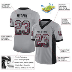 Custom Light Gray Black-Cardinal Drift Fashion Mesh Authentic Football Jersey
