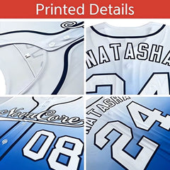 Custom Royal Black-White Gradient Fashion Authentic Pullover Pinstripe Baseball Jersey