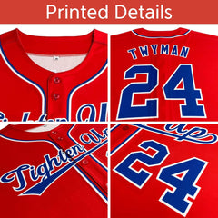 Custom Red White-Black Personalized Raglan Sleeves Authentic Baseball Jersey