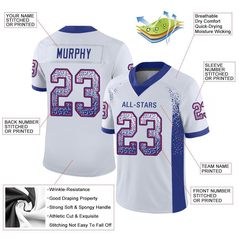 Custom White Royal-Scarlet Drift Fashion Mesh Authentic Football Jersey