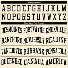 Custom Cream Black Classic Sets Basketball Jersey