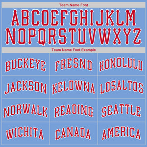 Custom Light Blue Red-White Classic Tops Mesh Sport Basketball Jersey