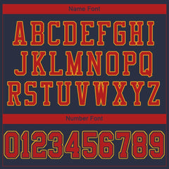 Custom Navy Scarlet-Gold Classic Style Mesh Authentic Football Jersey