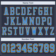 Custom Navy Powder Blue-Gold Classic Style Mesh Authentic Football Jersey