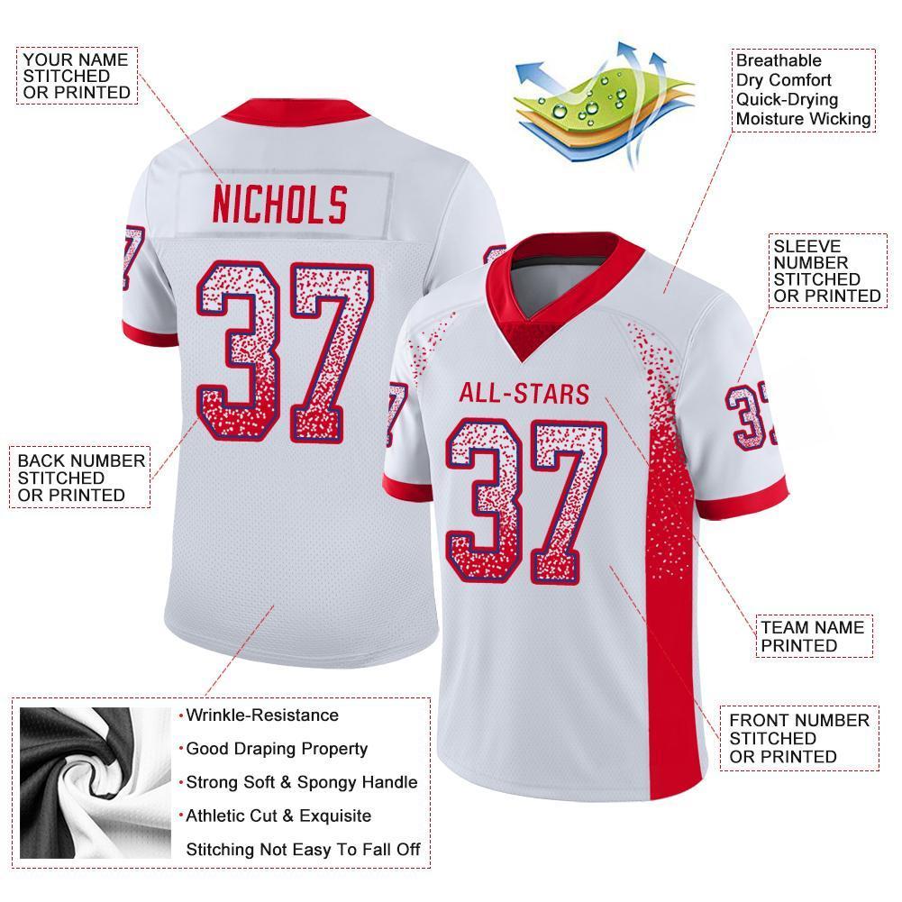 Custom White Scarlet-Royal Drift Fashion Mesh Authentic Football Jersey