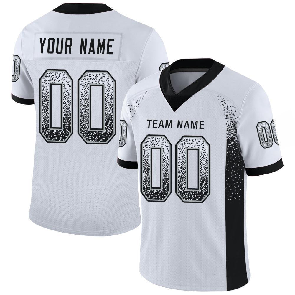 Custom White Black-Silver Drift Fashion Mesh Authentic Football Jersey