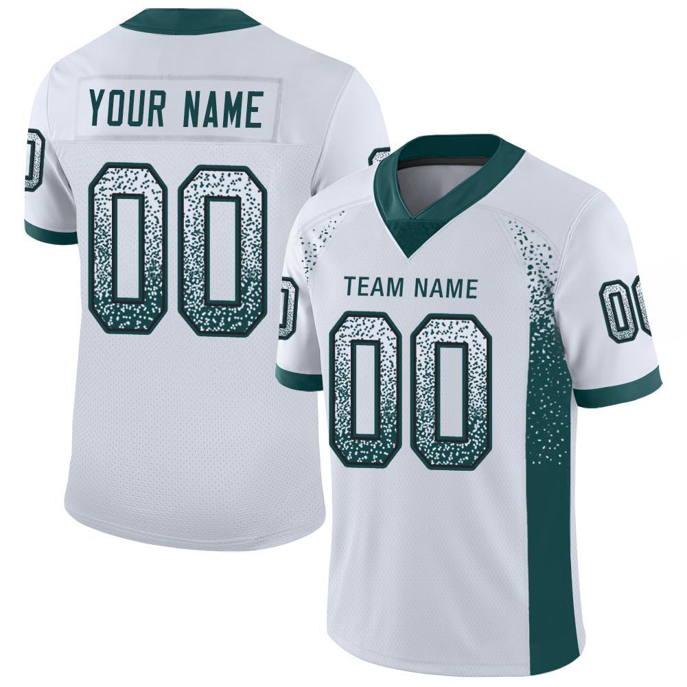 Custom White Midnight Green-Black Drift Fashion Mesh Authentic Football Jersey