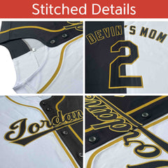 Custom Aqua Black-White Split Fashion Authentic Baseball Jersey