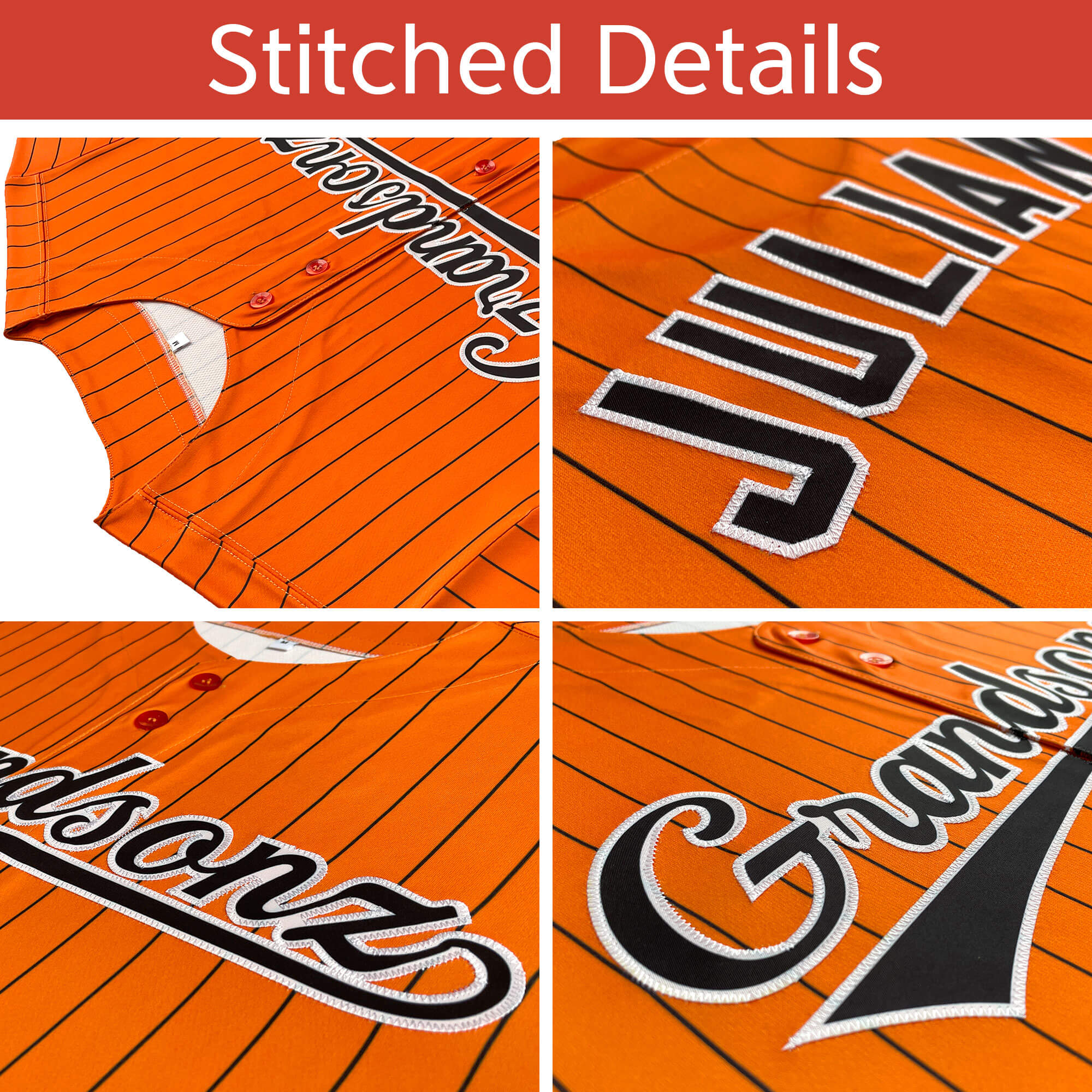 Custom Red Navy Gradient Stripe Fashion Authentic Two-Button Baseball Jersey