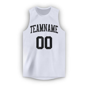 Custom White Black Classic Tops Tank Top Basketball Jersey