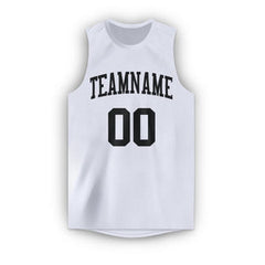 Custom White Black Classic Tops Tank Top Basketball Jersey